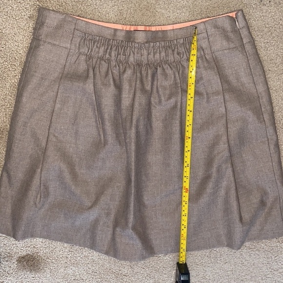 J. Crew Pleated Tan/Brown Wool Mini Skirt - Picture 11 of 12